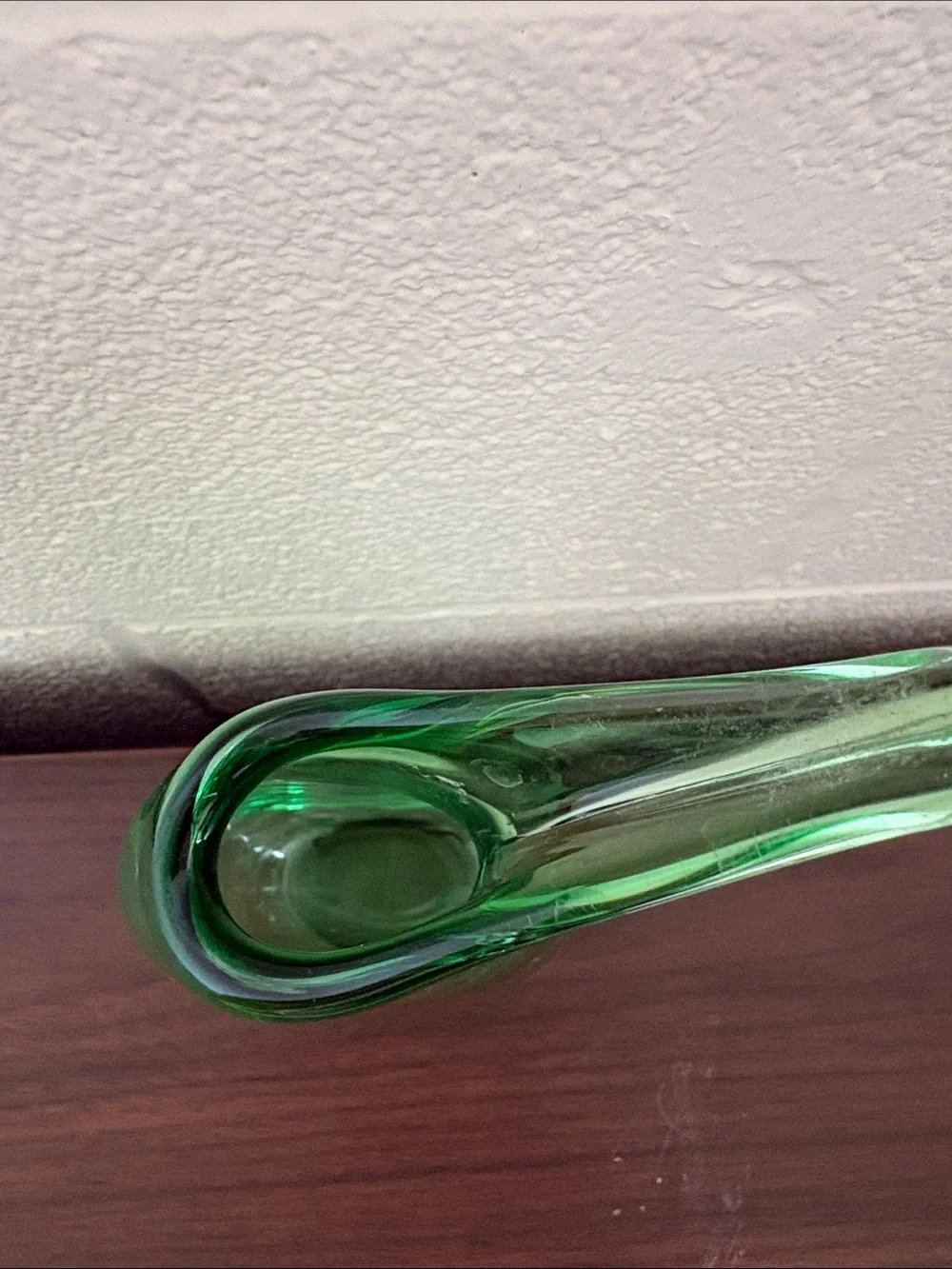 Green Handblown Glass Decorative Vase - Sleek Modern Accent